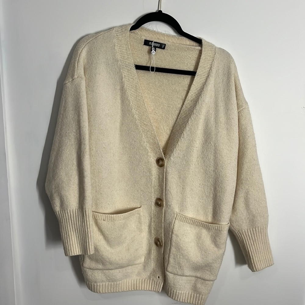 MISSGUIDED cream oversized cardigan